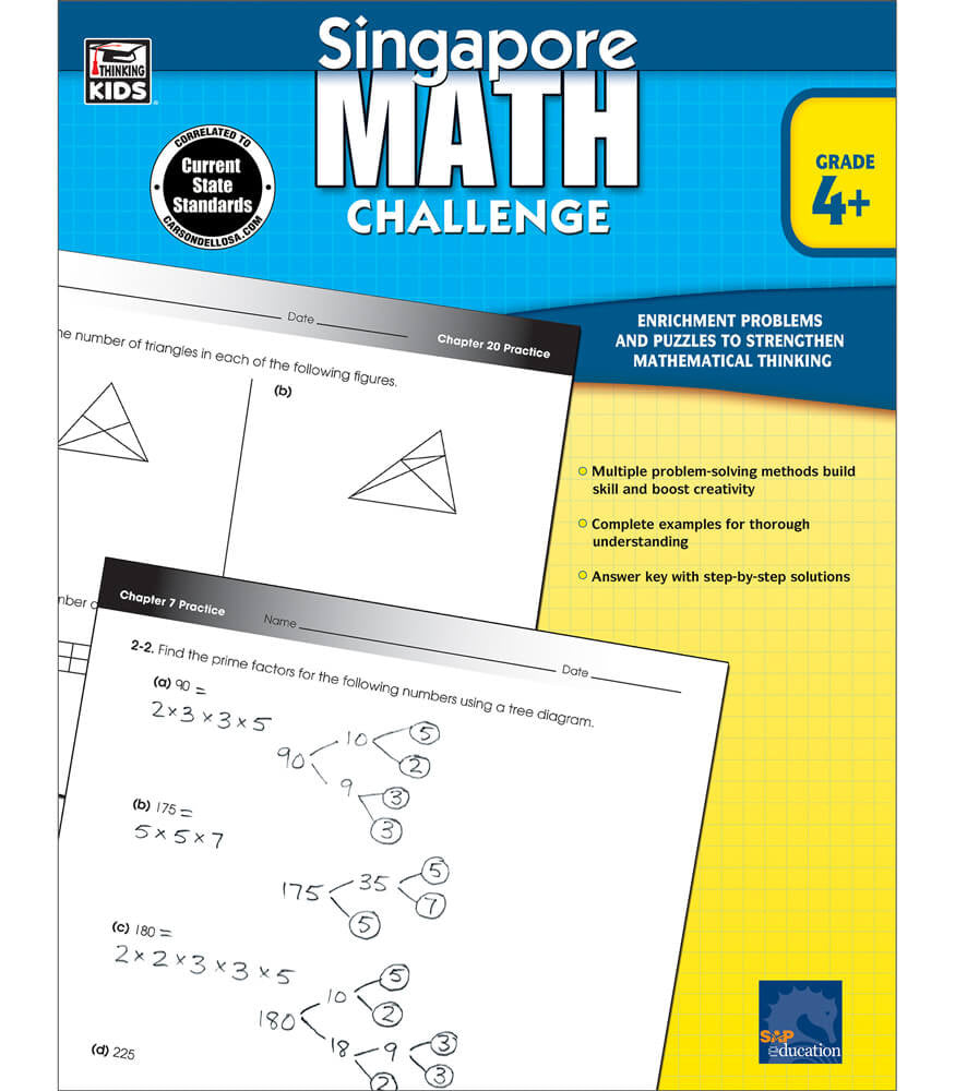 Singapore Math Challenge Workbook Grade 4-6 Paperback