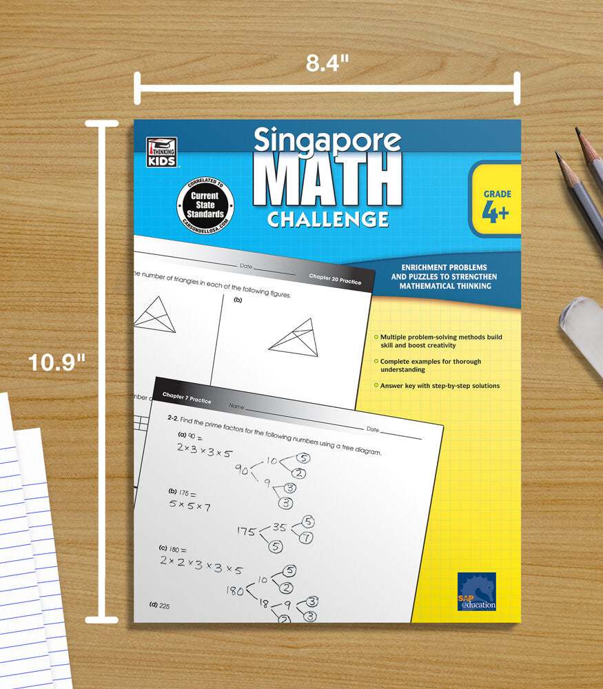 Singapore Math Challenge Workbook Grade 4-6 Paperback