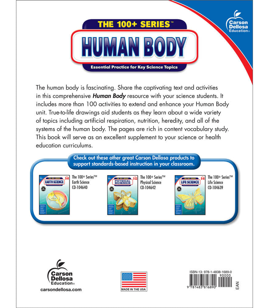 Human Body Workbook Grade 5-8 Paperback