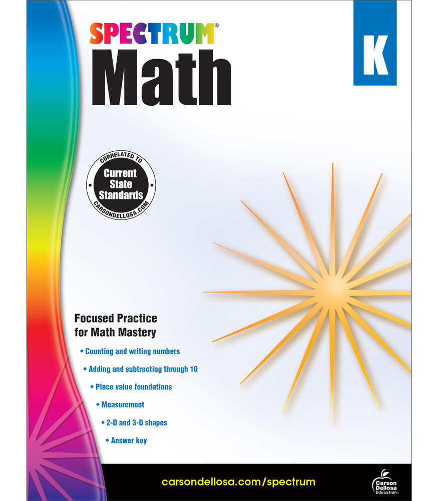 Spectrum Math Workbook Grade K Paperback