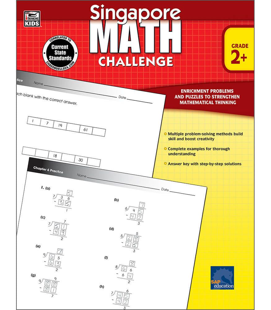 Singapore Math Challenge Workbook Grade 2-5 Paperback