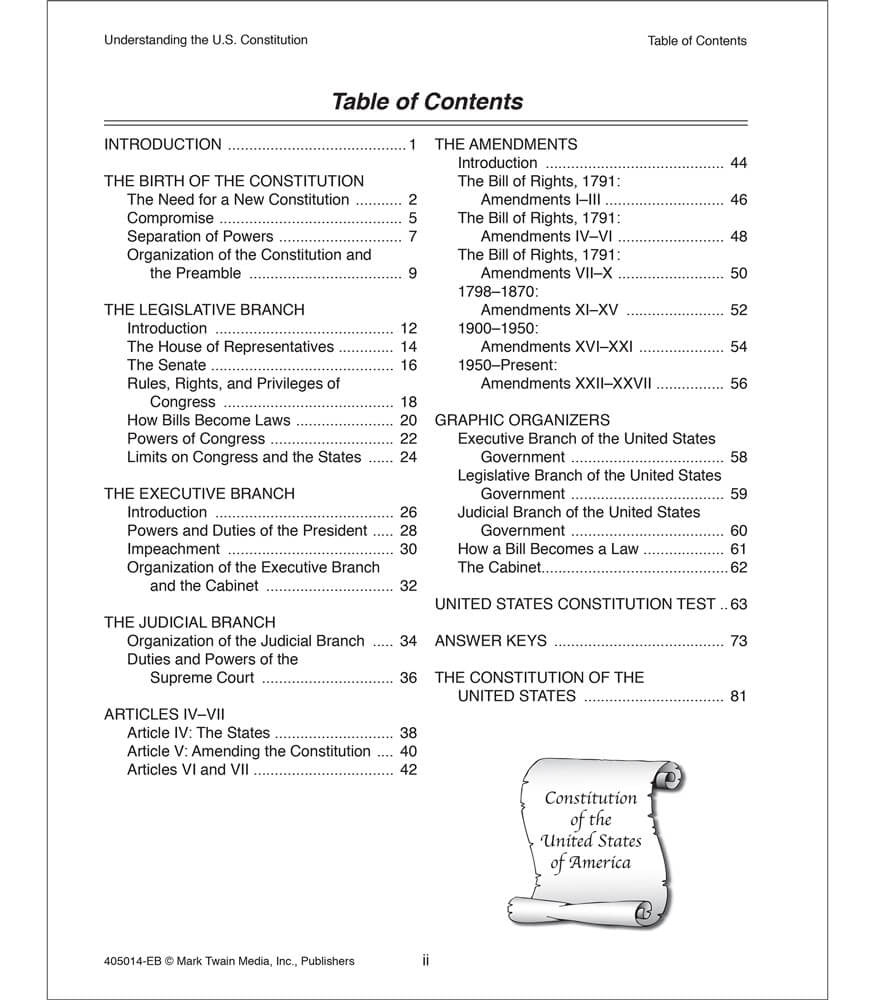 Understanding the U.S. Constitution Workbook Grade 5-12 Paperback