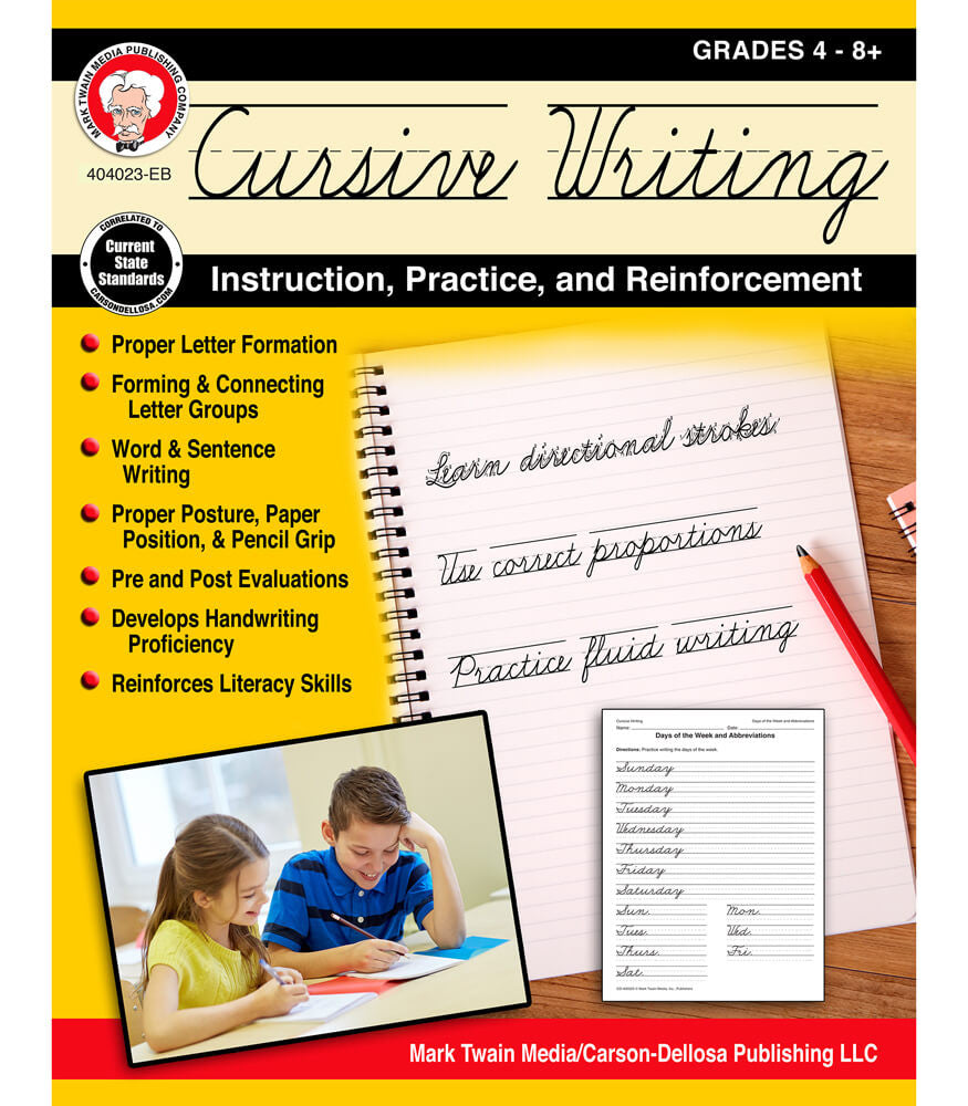 Cursive Writing: Instruction, Practice, and Reinforcement Workbook Grade 4-9 Paperback