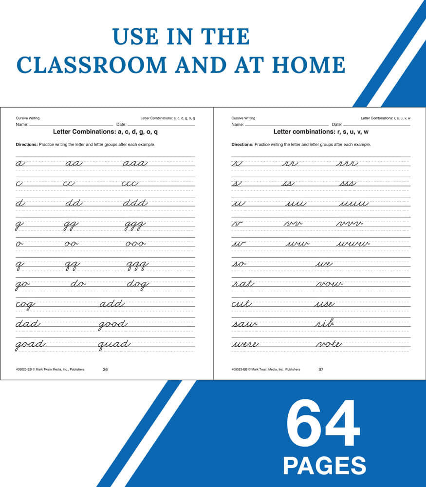 Cursive Writing: Instruction, Practice, and Reinforcement Workbook Grade 4-9 Paperback